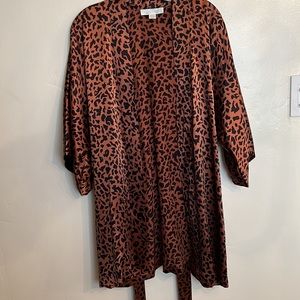 Vintage two piece andres INTIMES leopard silk nightie